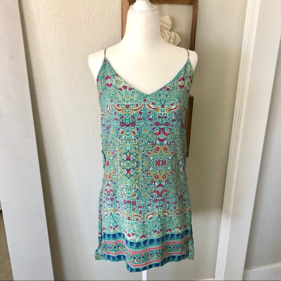 Anthropologie Tops - Anthropologie Maeve Green Strappy Floral Tank Top Size 4